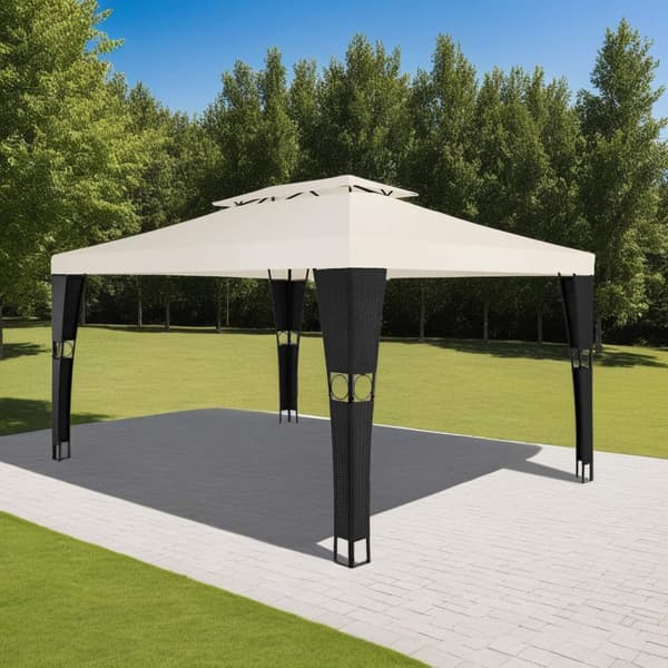 Paviljong i konstrotting Mona 3x4m - svart/kräm