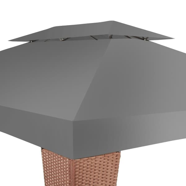 Havepavillon i polyrattan Mona 3x4m - brun/antracit
