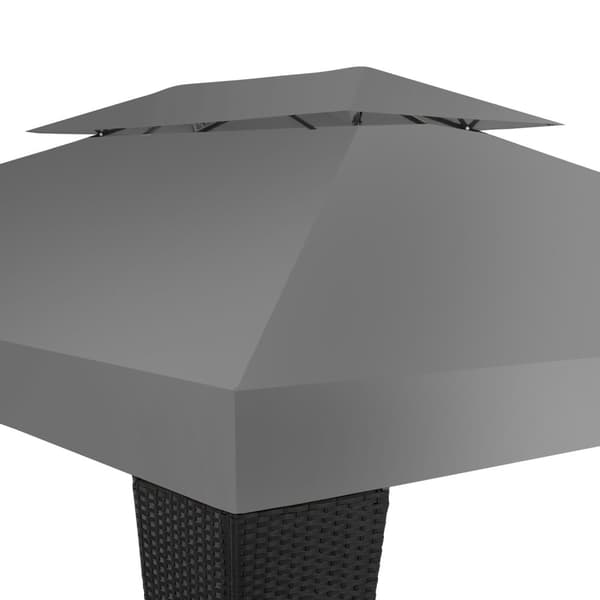 Havepavillon i polyrattan Mona 3x4m - sort/antracit