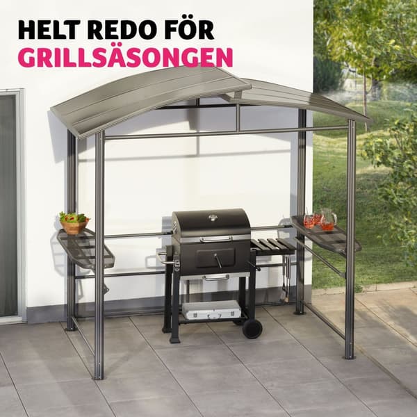 Grillpaviljong Asado 2,4x1,5x2,34m - grå