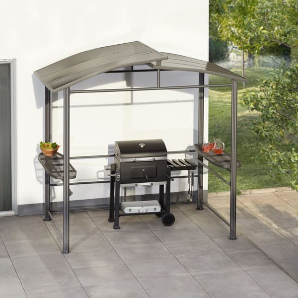 Grillpaviljong Asado 2,4x1,5x2,34m - grå