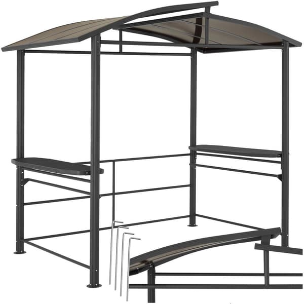 Grillpaviljong Asado 2,4x1,5x2,34m - grå
