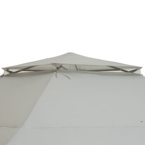 Havepavillon Carabobo 3,64x3,64x2,94m - grå