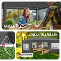 Miniatyrbild 8 av 11: Paviljong Vivara 6x3m med 5 sidopaneler - grå