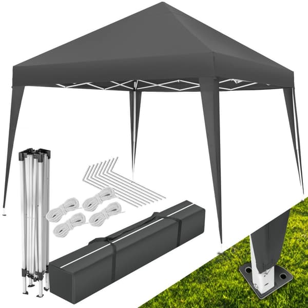 Hopfällbar Paviljong Linosa 3x3 m - grå