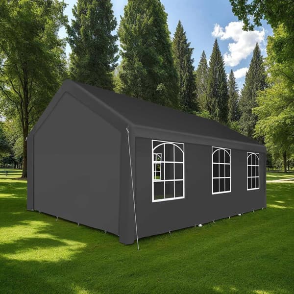 Festtelt 6x4 med 4 sidedele - grå