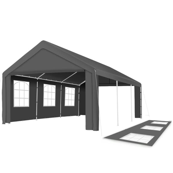 Festtelt 6x4 med 4 sidedele - grå