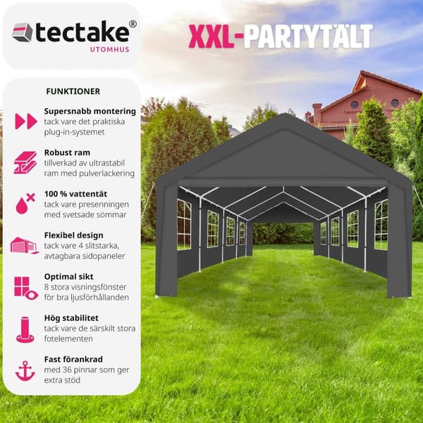 Partytält Mammut 8x4m - grå