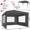 Miniatyrbild 6 av 9: Paviljong Baraban 3x3m med 3 sidopaneler - grå