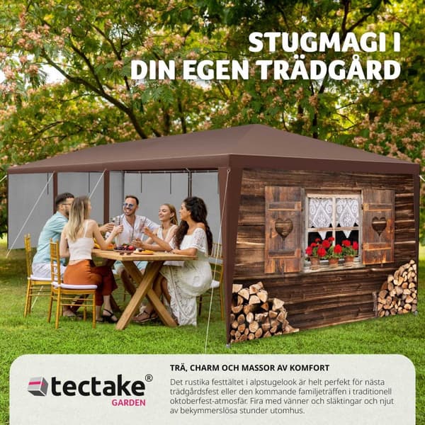 Paviljong Alpstuga, vattentät, UV-beständig - 9 m