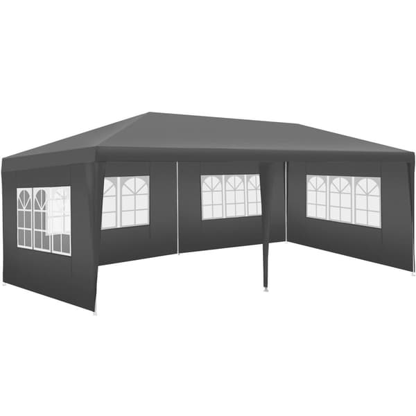 Paviljong Novara med 5 sidodelar 6x3m vattentät - grå