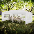 Miniatyrbillede 4 af 11: Havepavillon Novara med 5 sidepaneler, vandtæt, 6x3m - hvid