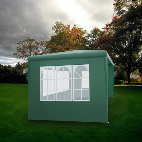 Havepavillon Barinas med 3 sidepaneler, vandtæt, 3x3m - grøn