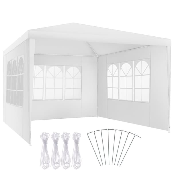 Havepavillon Barinas med 3 sidepaneler, vandtæt, 3x3m - hvid
