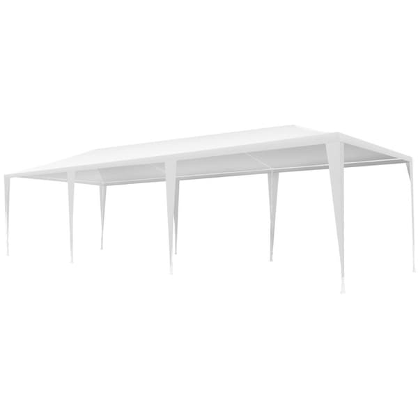 Pavillon Miramas med 8 sidepaneler, vandtæt, 9x3m - hvid