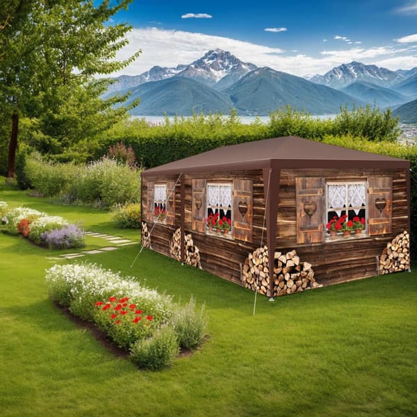 Pavillon Almchalet med aftagelige sidepaneler - 6 m