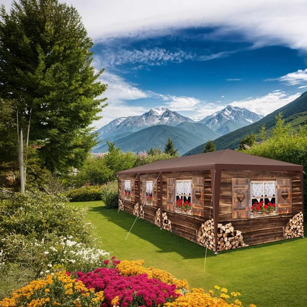 Pavillon Almchalet med aftagelige sidepaneler - 9 m