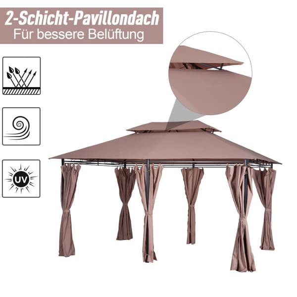 Havepavillon, 300x400x280 cm, Khaki