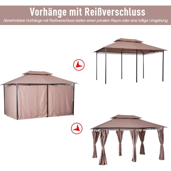 Havepavillon, 300x400x280 cm, Khaki