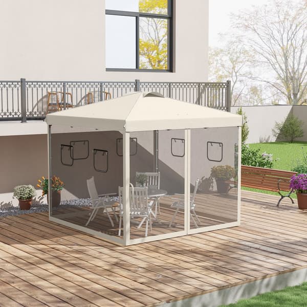 Foldbart Pavillon, 3x3m, 297x297x287 cm, Beige