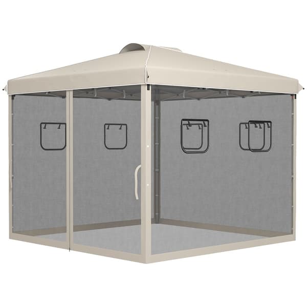 Foldbart Pavillon, 3x3m, 297x297x287 cm, Beige