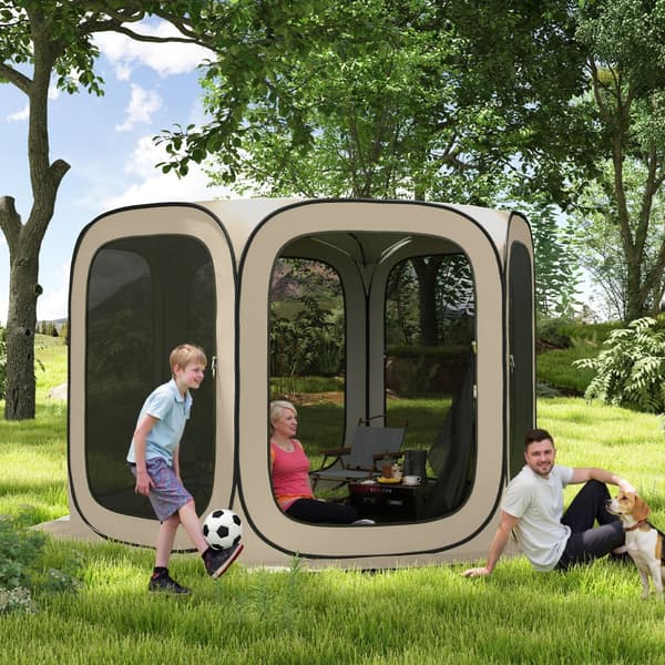 Pop-up Campingtält, 84C-646V00KK, 340x300x220 cm, Khaki