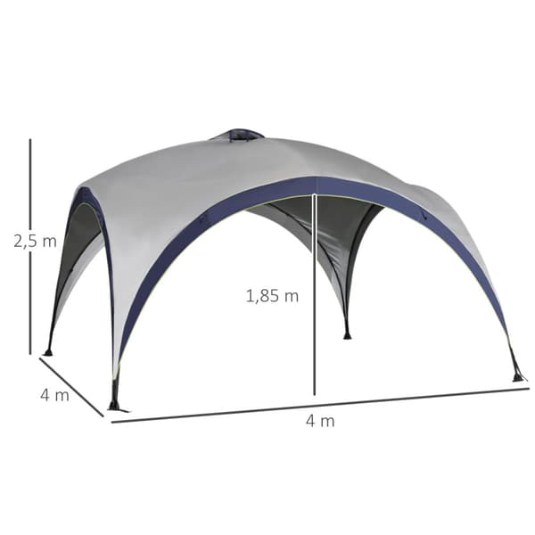 Havepavillon, 400x400x250 cm, Creme Hvid