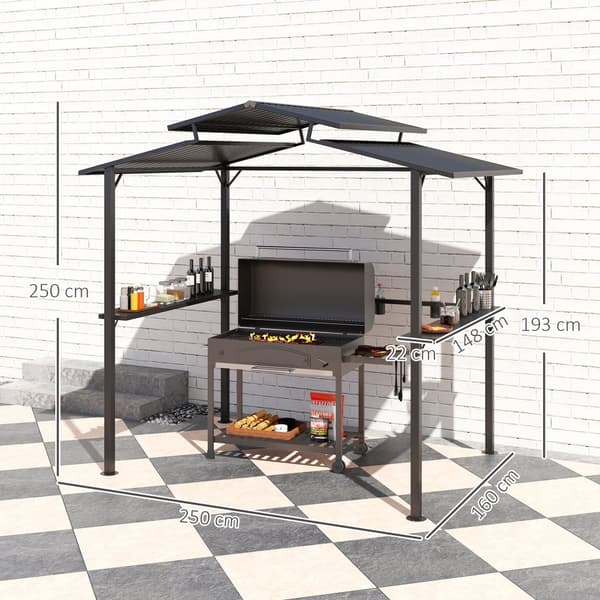 Grill Pavillon, 250x160x250 cm, Sort