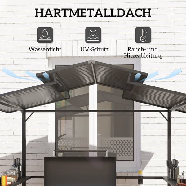 Grill Pavillon, 250x160x250 cm, Sort