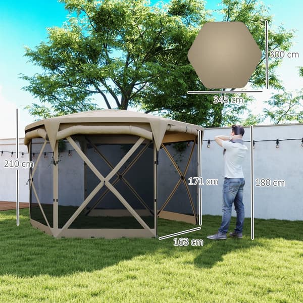 Pop-up Pavillon, 3.5x3m, Khaki