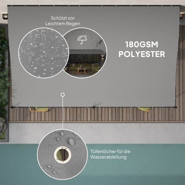 Pergola med tag, 3x5x2,5 m, Mørkegrå