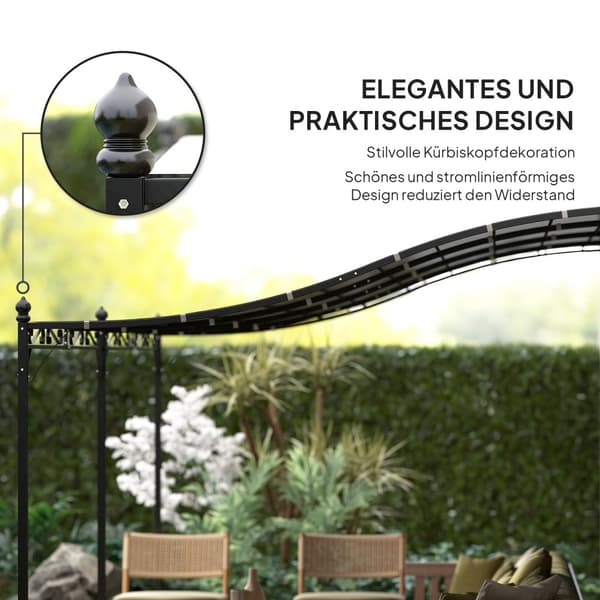 Pergola med tag, 3x5x2,5 m, Mørkegrå