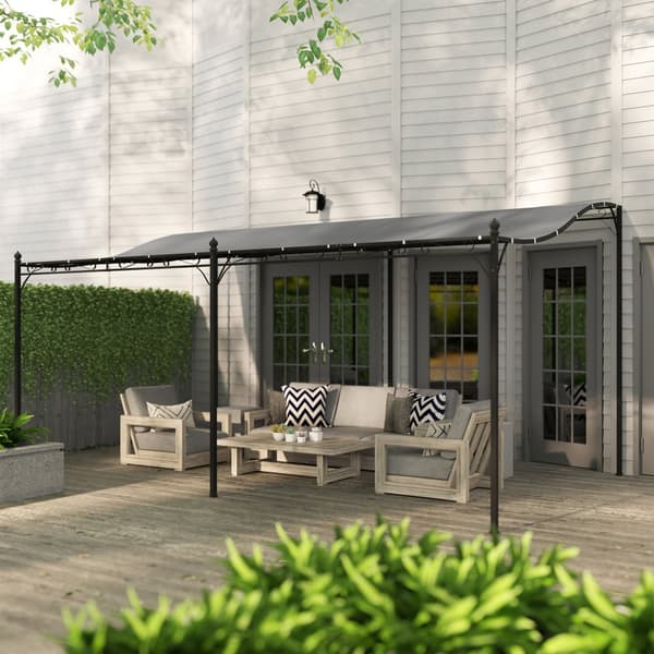 Pergola med tag, 3x5x2,5 m, Mørkegrå