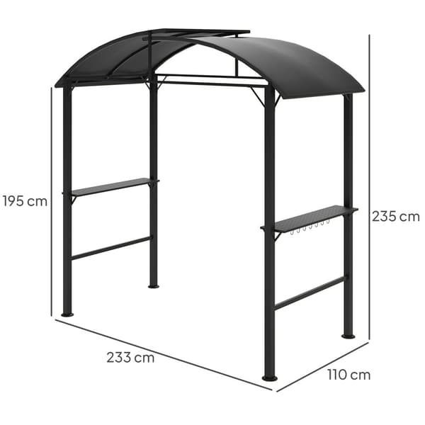Grillpaviljong, 233x110x235 cm, Mörkgrå