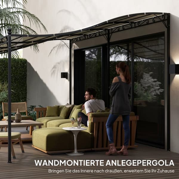 Lean-to Pavillon, 3x5x2.5 m, Creme Hvid