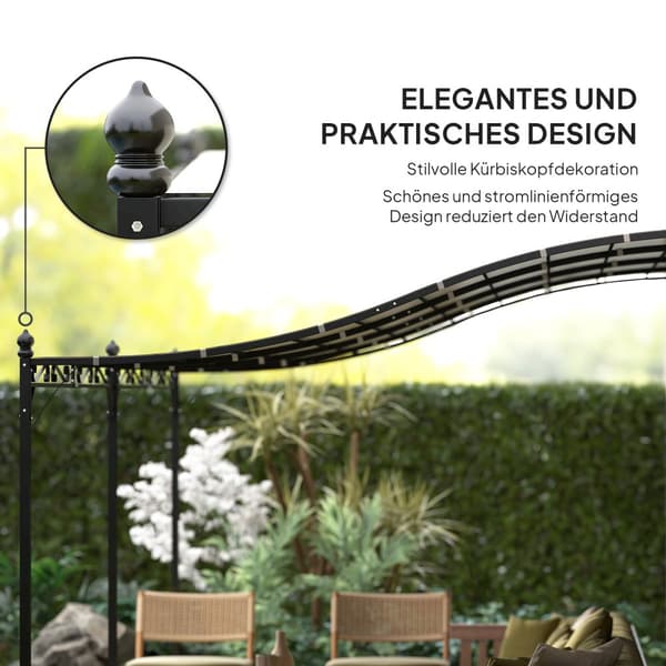 Lean-to Pavillon, 3x5x2.5 m, Creme Hvid