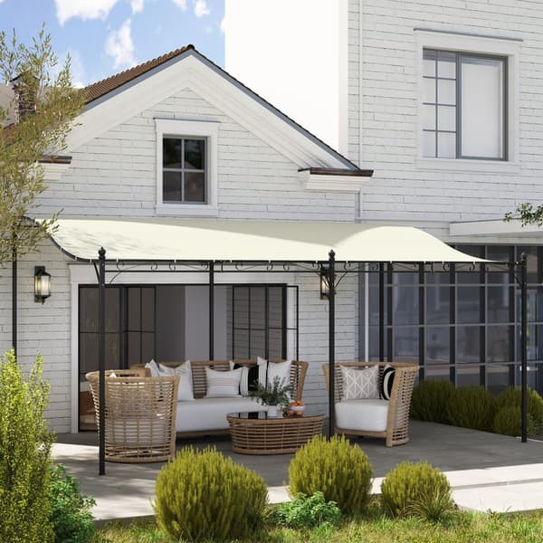 Lean-to Pavillon, 3x5x2.5 m, Creme Hvid