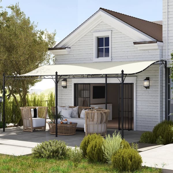 Lean-to Pavillon, 3x5x2.5 m, Creme Hvid