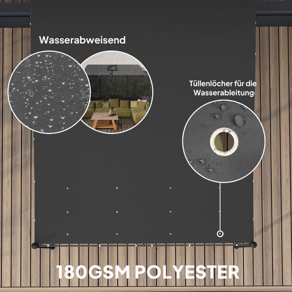Lean-to Pavillon, 2.5x3x2.5 m, Mørkegrå