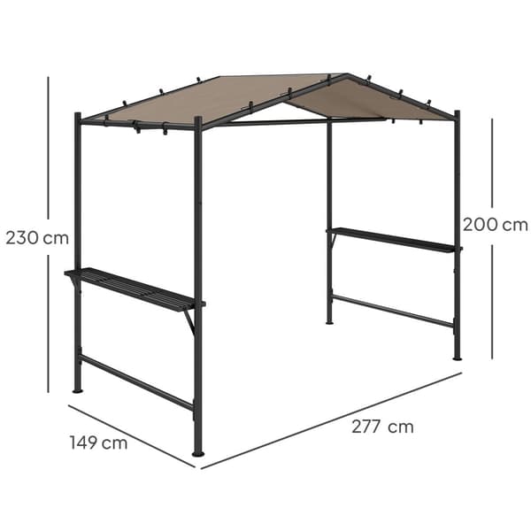 BBQ Pavillon, 277x149x230 cm, Khaki