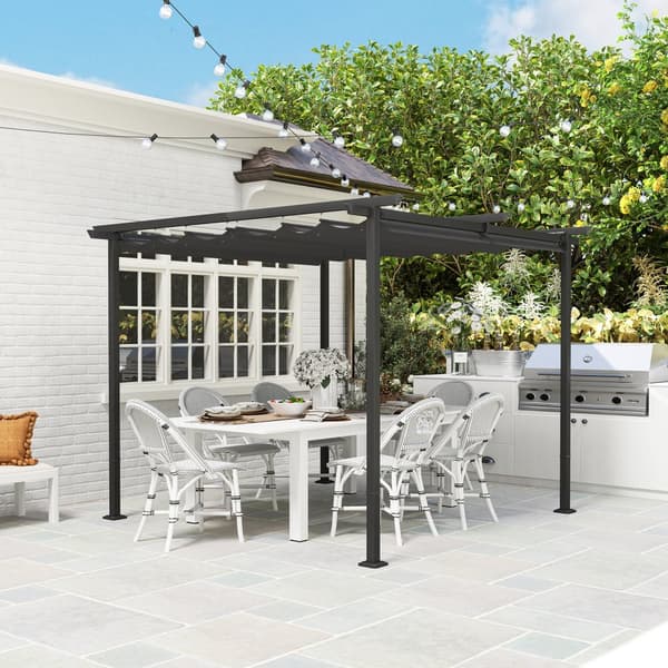 Pergola, 3x3m, 300x300x227 cm, Mørkegrå