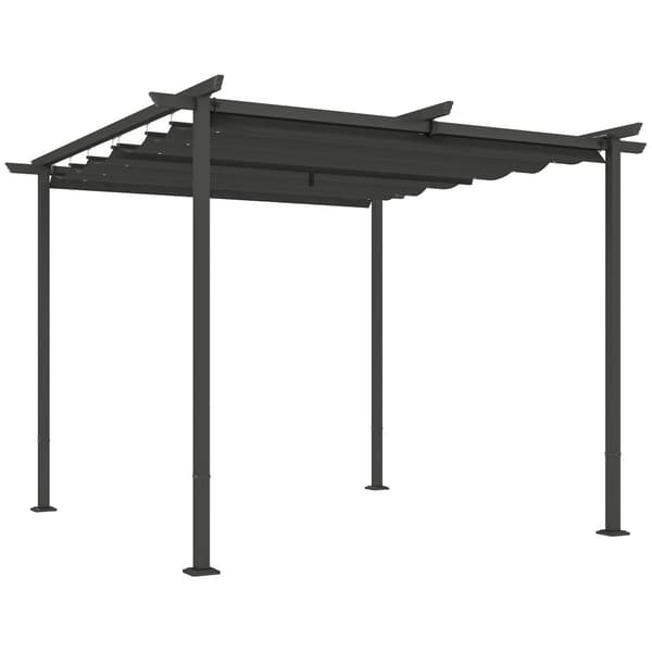 Pergola, 3x3m, 300x300x227 cm, Mørkegrå