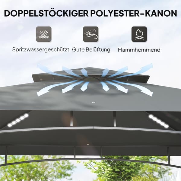Grill Pavillon, 240x150x258 cm, Mørkegrå