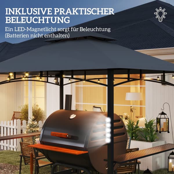 Grill Pavillon, 243x148x248 cm, Grå