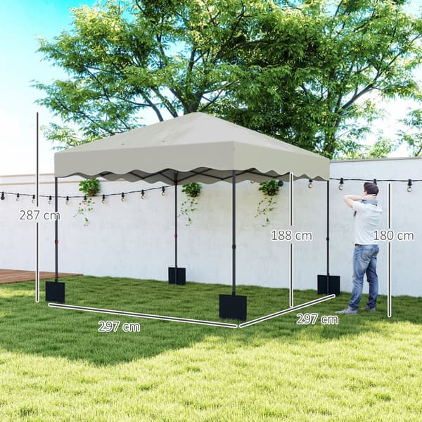 Pop-up Paviljong, 3x3m, Krämvit