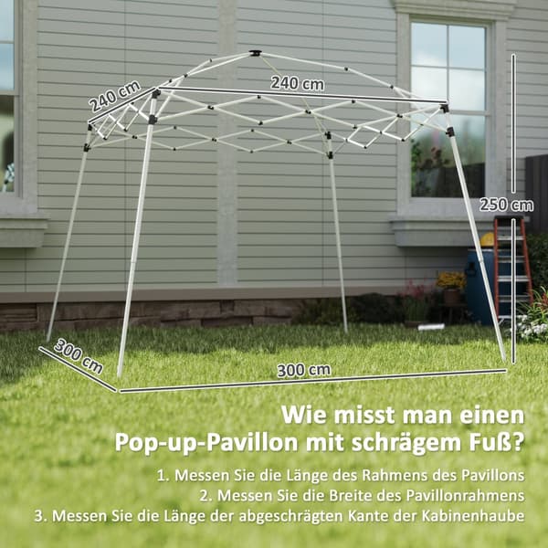 Paviljong Ersättnings Tak, 240x240 cm (topp), 300x300 cm (bas), Mörkgrå
