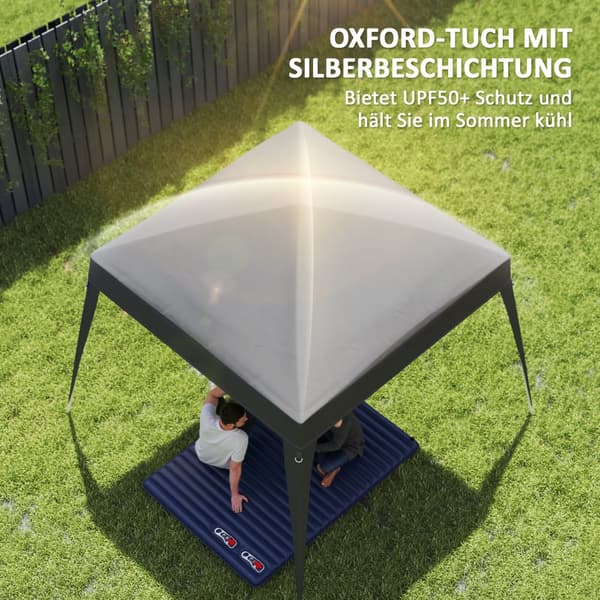 Paviljong Ersättnings Tak, 240x240 cm (topp), 300x300 cm (bas), Mörkgrå