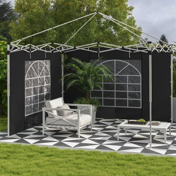 Paviljongin sivupaneelit, 2 kpl, 295x195 cm, Musta