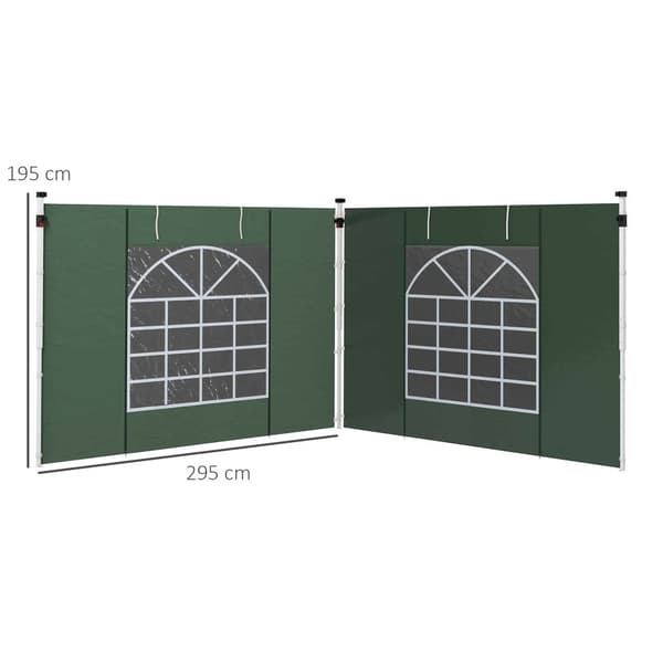 Pavillon Sidepanel Sæt, 295x195 cm, Grøn