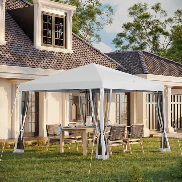 Gazebo, 2.96x2.96x2.65 m, Krämvit